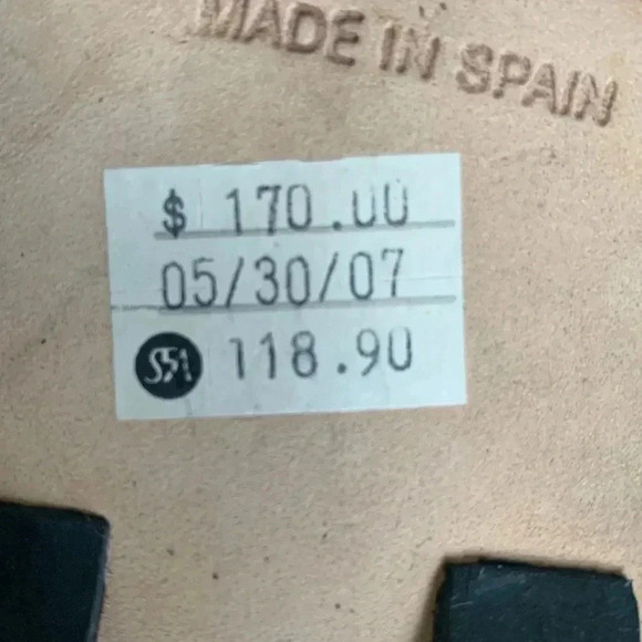 Stuart Weitzman Black Flat Sandals with silver metal accents - Picture 5 of 9